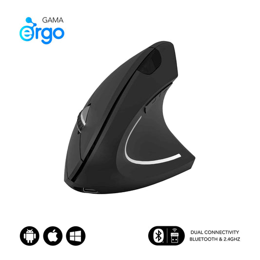 SUBBLIM RF BT Black Vertical Mouse (SUBMO-EDGVW01)