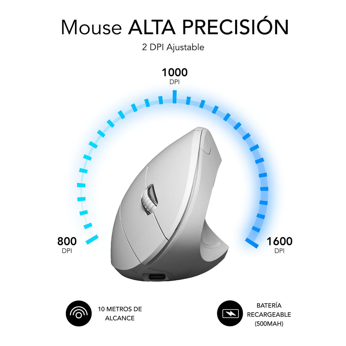 Ratón Vertical SUBBLIM Bluetooth Blanco (SUBMO-EDGVW02)