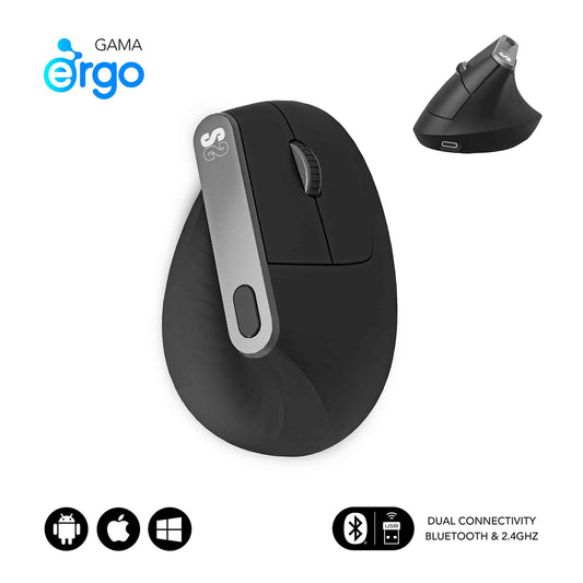 SUBBLIM Vertical Bluetooth Mouse Black (SUBMO-EDNVW01)