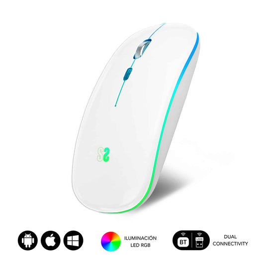Ratón SUBBLIM Óptico BT 1600dpi Blanco (SUBMO-LDFLAT2)