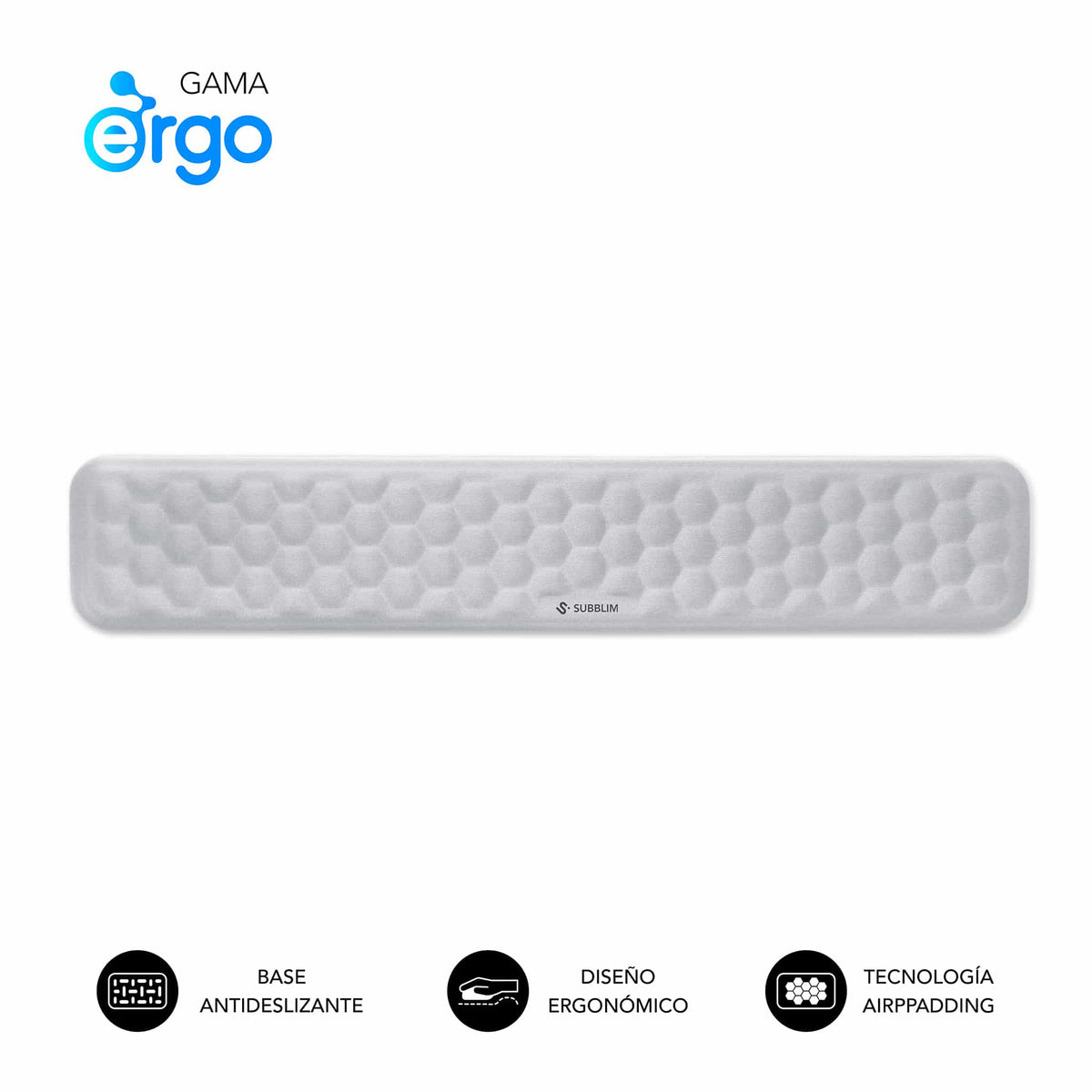 Reposamuñecas SUBBLIM AirPadding Plata (SUBMP-04E031)