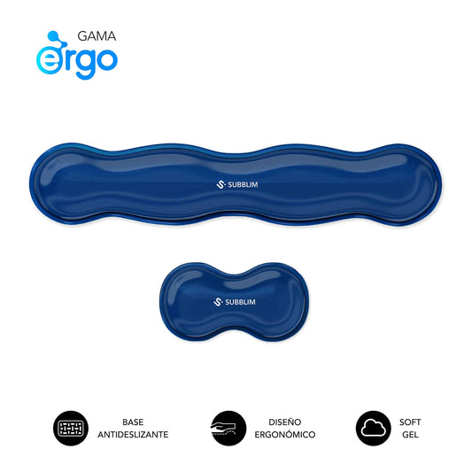 Reposamuñecas SUBBLIM Ergo Pack 2 Azul (SUBMP-04E060)