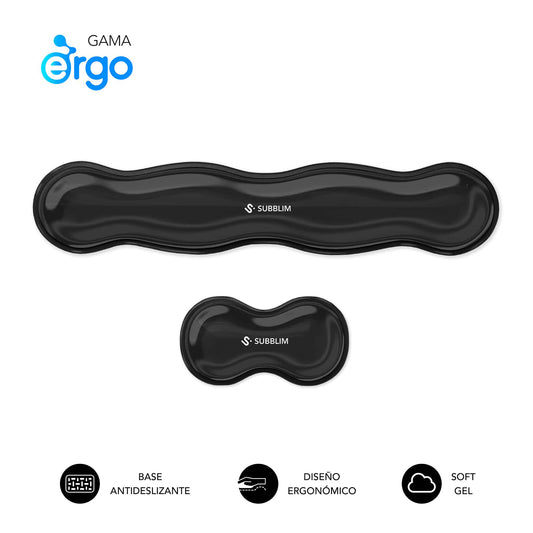 Reposamuñecas SUBBLIM Ergo Pack 2 Negro (SUBMP-04E061)