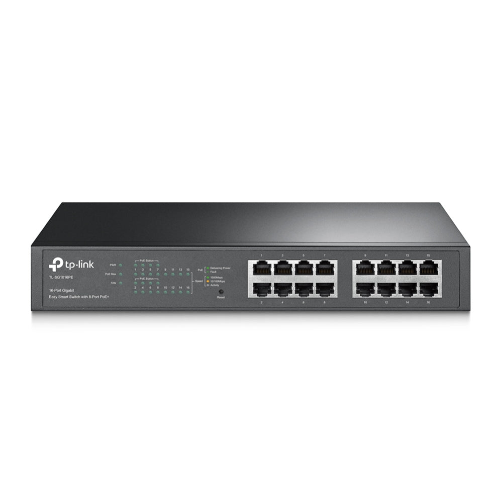 SWITCH TP-LINK 16 PUERTOS GIGABIT TL-SG1016PE 8 POE RACK EASYSMART