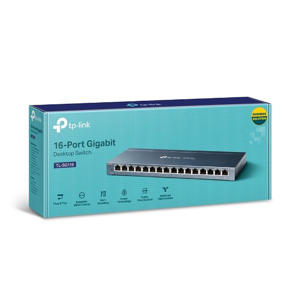 Switch TP-Link 16xRJ45 GbE Negro (TL-SG116)