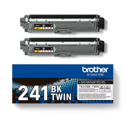 Brother TN241 Negro Pack de 2 Cartuchos de Toner Originales - TN241BKTWIN. 2x 2.500 Paginas