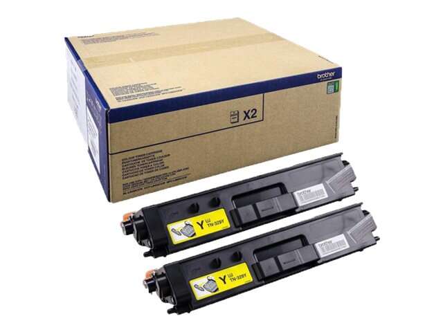 Brother TN329 Yellow 2-Pack Original Toner Cartridges - TN329YTWIN