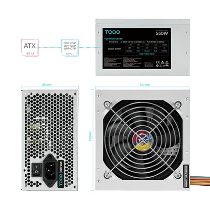 Fuente TooQ ATX 550W 12cm (TQAPOLO-550SP)