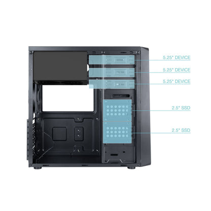 Caja TooQ Prisma Ultra 500W ATX Negra (TQC-5701-SP)