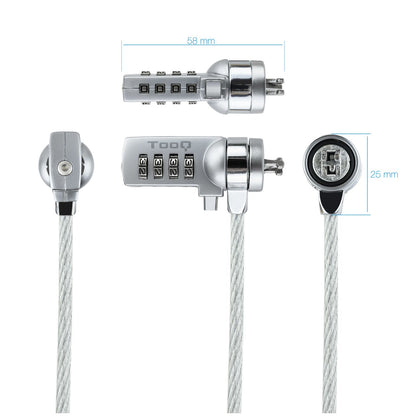 CABLE SEGURIDAD TOOQ PORTATIL COMBINACION 1.5M