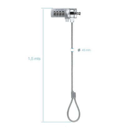 CABLE SEGURIDAD TOOQ PORTATIL COMBINACION 1.5M