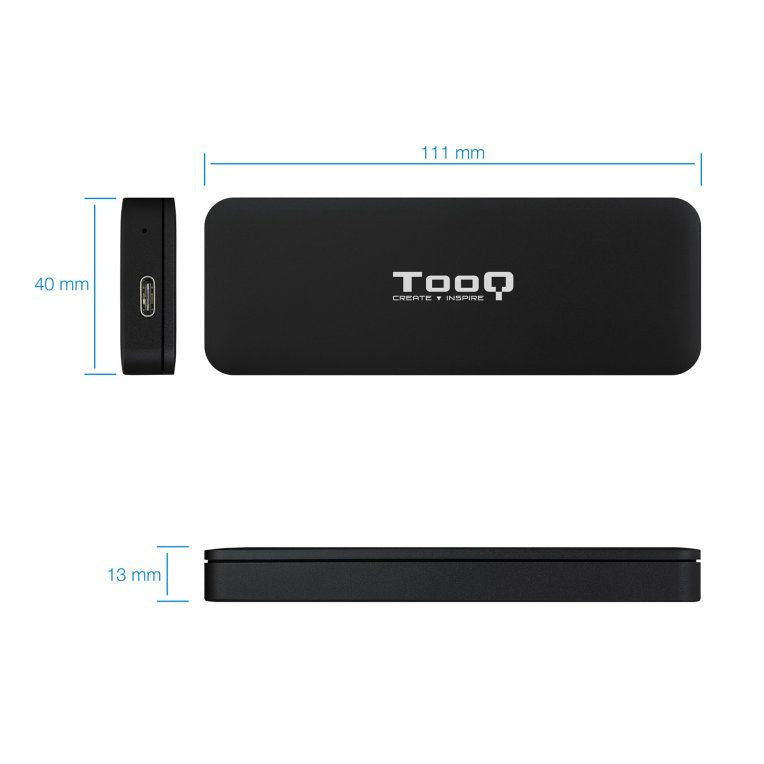 Caja TooQ SSD M.2 SATA USB 3.0 Negra (TQE-2281G)