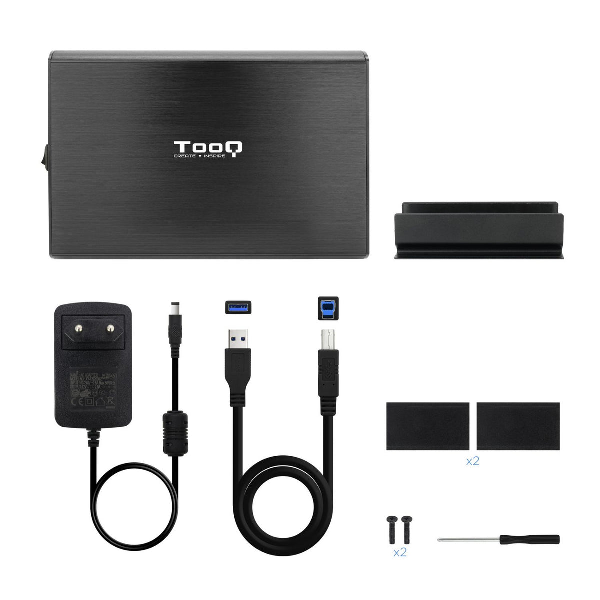 Caja TooQ HDD 3.5" USB-B 3.0 Negra (TQE-3531B)