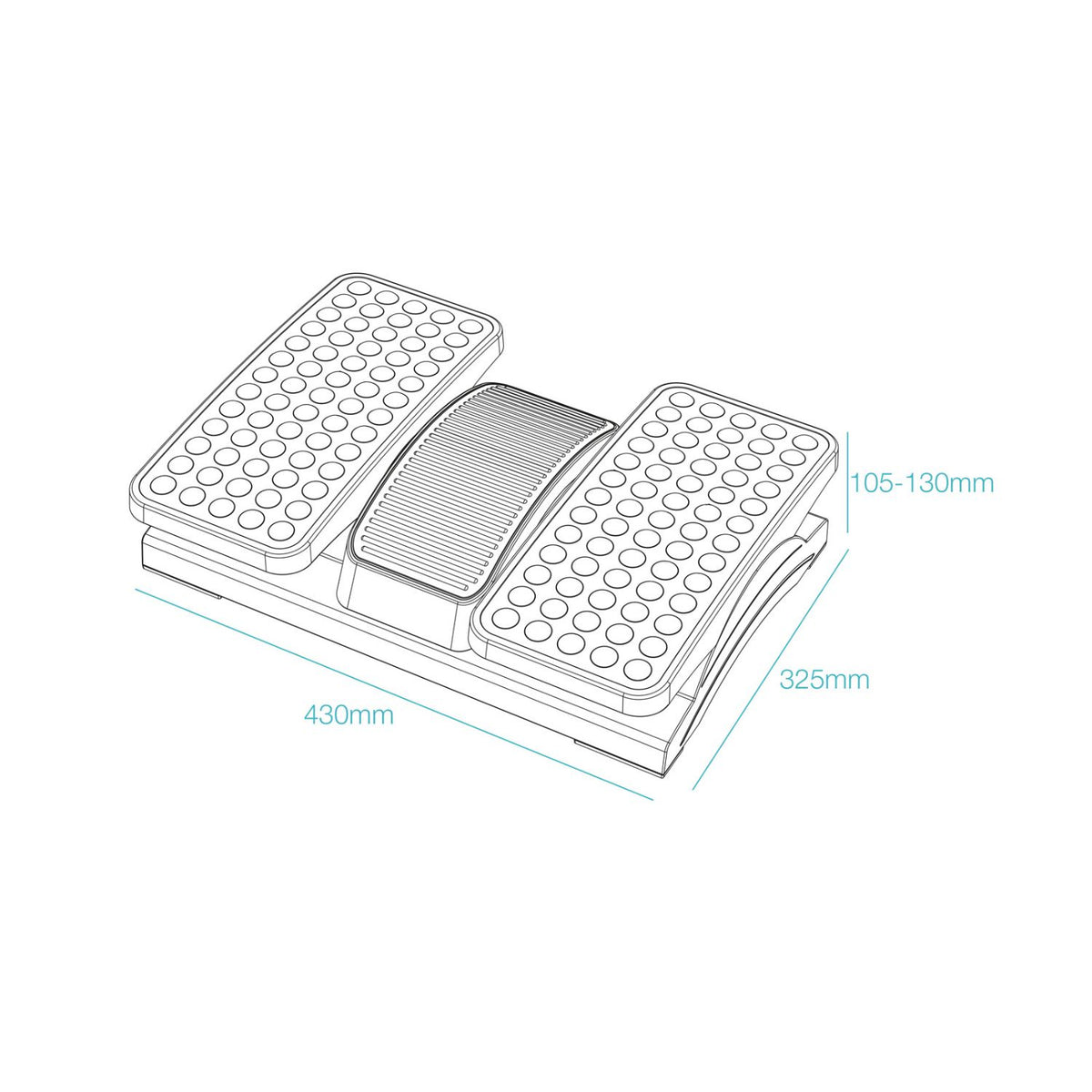 Reposapiés TooQ dos plataformas Negro (TQFR0605-B)