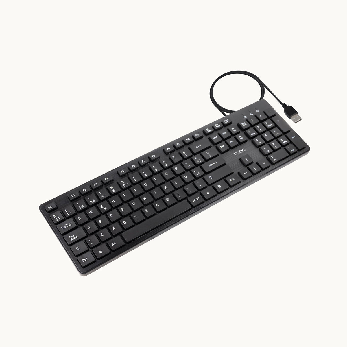 Teclado TooQ 105 Teclas USB 1.35m Negro