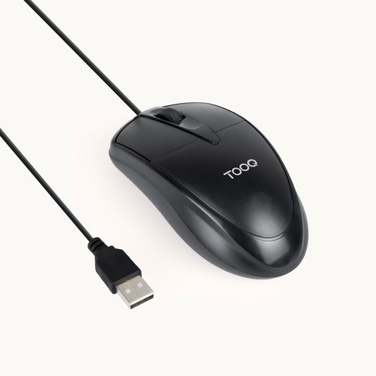 Ratón TooQ Óptico USB-A 1000dpi 1.3m Negro