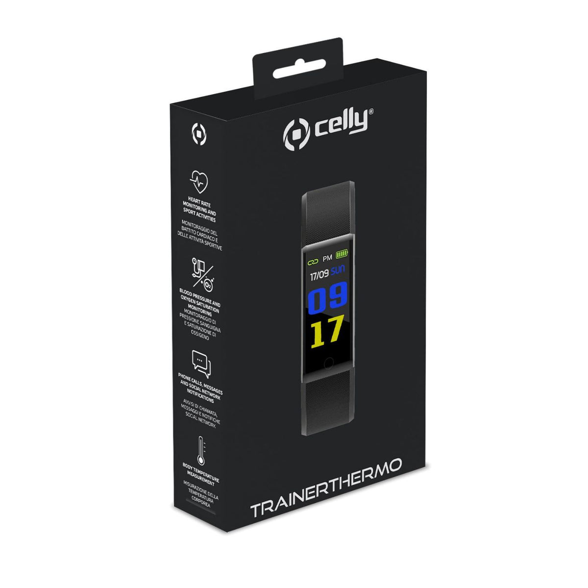 SmartBand CELLY 0.96" Bluetooth Negro (TRAINERTHERMOBK)