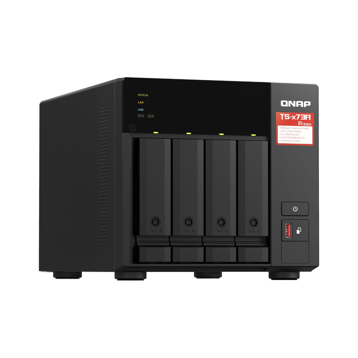 NAS QNAP Ryzen V1500B 8Gb M.2 4 Bahías (TS-473A-8G)