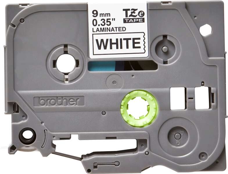 Brother TZe221 Original Laminated Label Tape - Black Text on White Background - 9mm Width x 8 Meters