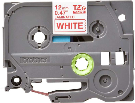 Brother TZe232 Original Laminated Label Tape - Red Text on White Background - Width 12mm x 8 meters