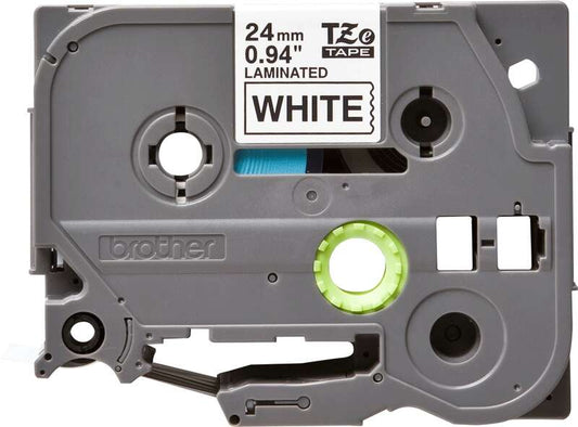 Brother TZe251 Original Laminated Label Tape - Black Text on White Background - Width 24mm x 8 meters
