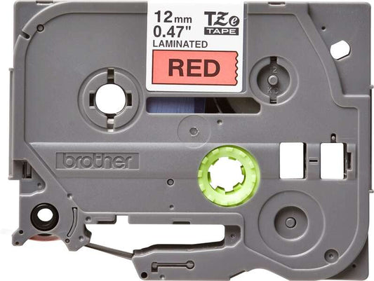 Brother TZe431 Original Laminated Label Tape - Black Text on Red Background - Width 12mm x 8 meters