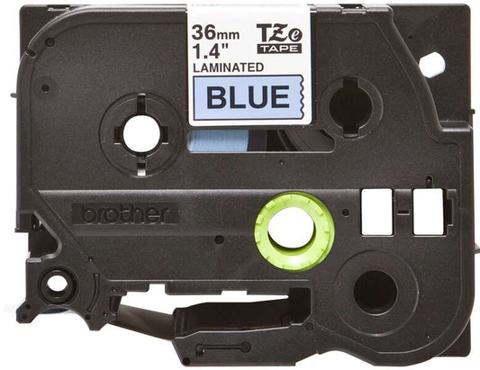 Brother TZe561 Original Laminated Label Tape - Black Text on Blue Background - Width 36mm x 8 meters