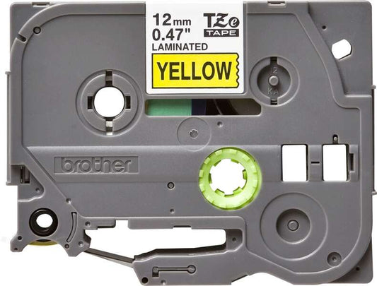 Brother TZe631 Original Laminated Label Tape - Black Text on Yellow Background - Width 12mm x 8 meters