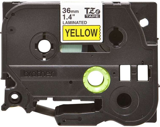 Brother TZe661 Original Laminated Label Tape - Black Text on Yellow Background - Width 36mm x 8 meters