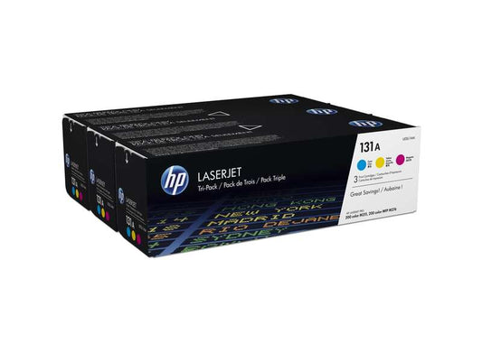 HP CF211A/CF212A/CF213A 3-Pack Original Toner Cartridges - 131A