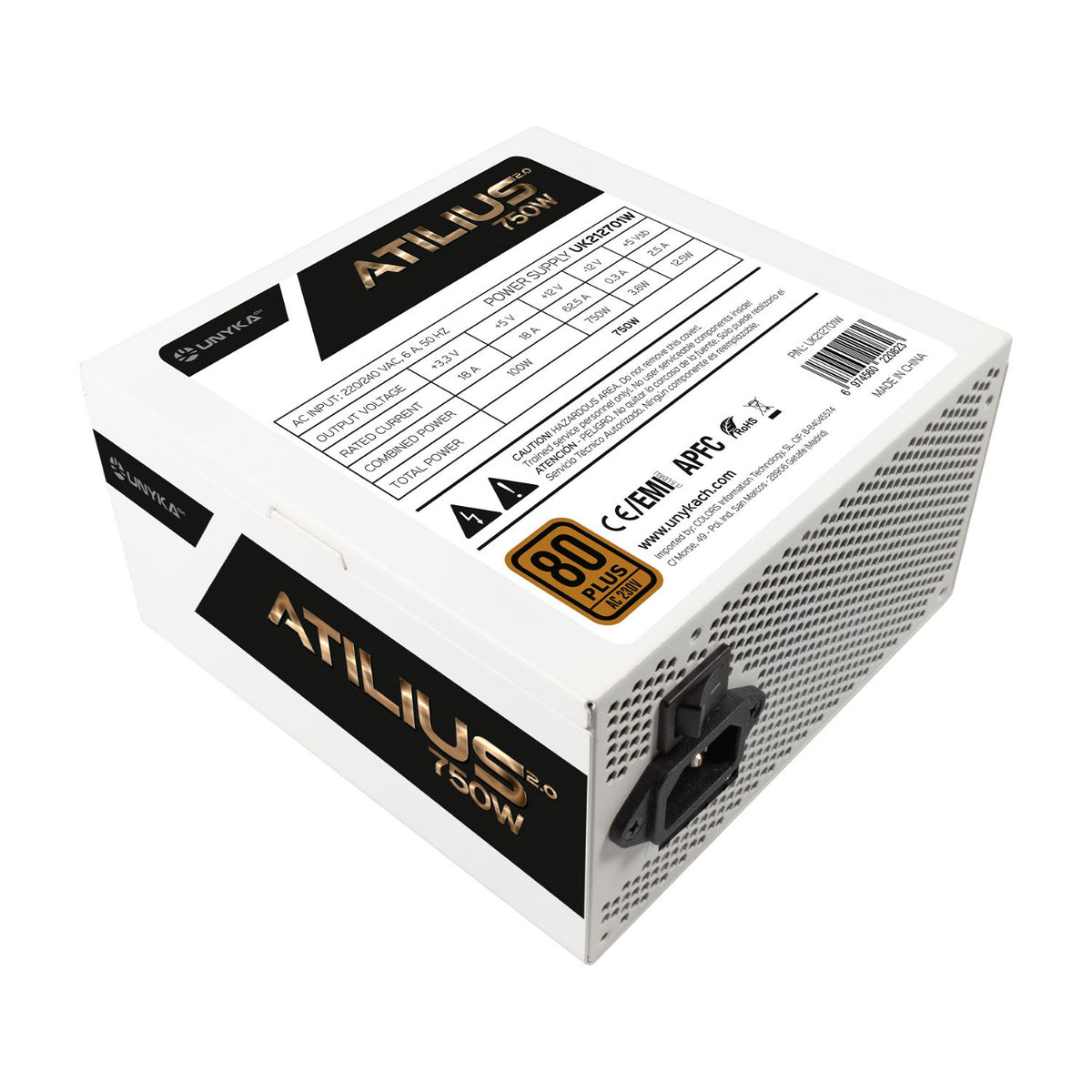 Fuente UNYKA Atilius 2.0 ATX 750W 80+ Bronze (UK212702)