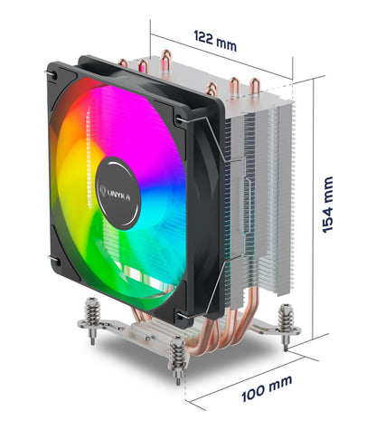 Ventilador UNYKA UNYCOOL H40 ARGB 90mm Gris (UK324101)