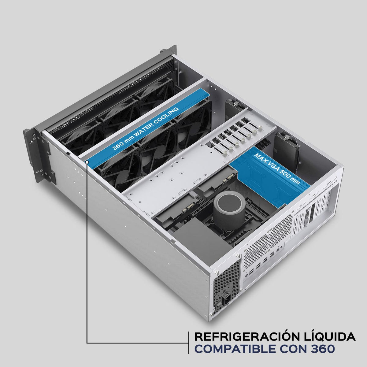 Caja Rack UNYKA UK4340 4U600 19" 4U ATX mATX (UK51923)