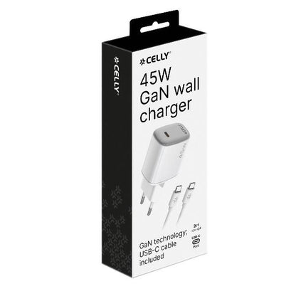 Cargador Pared Celly 45W +Cable Usb-C (UPTC1USBC45WCTC)