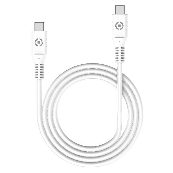 Cable CELLY USB-C a USB-C 1m 60W Blanco (USBCUSBCWH)