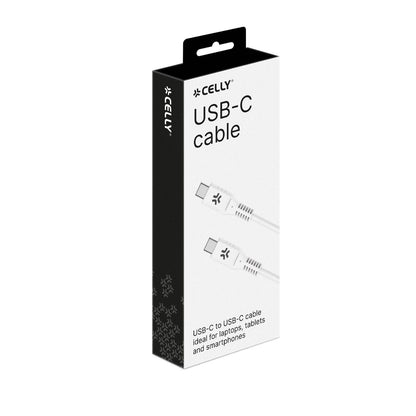 Cable CELLY USB-C a USB-C 1m 60W Blanco (USBCUSBCWH)