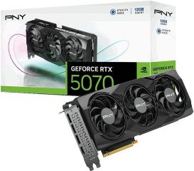 Tarjeta grafica geforce rtx5070 oc 12gb ddr7 3xDP HDMI 3 x DISPLAYPORT triple fan cuda 6144 192bit 250w reloj 2325mhz