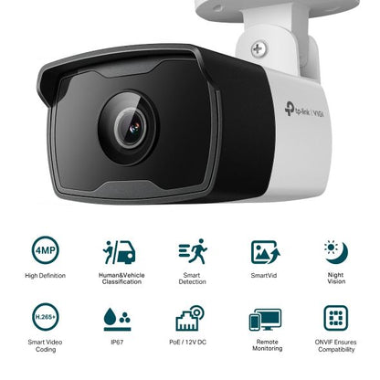 CAMARA IP TP-LINK VIGI BULLET EXTERIOR 4MP 6MM IR 30M IP67 POE/CC