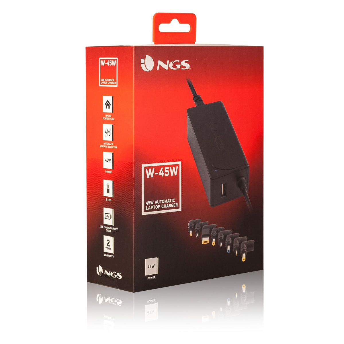 Cargador Notebook NGS 45W 8 DC Negro (W-45W)
