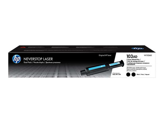 HP W1103A Black 2-Pack Original Toner Cartridges - 103A