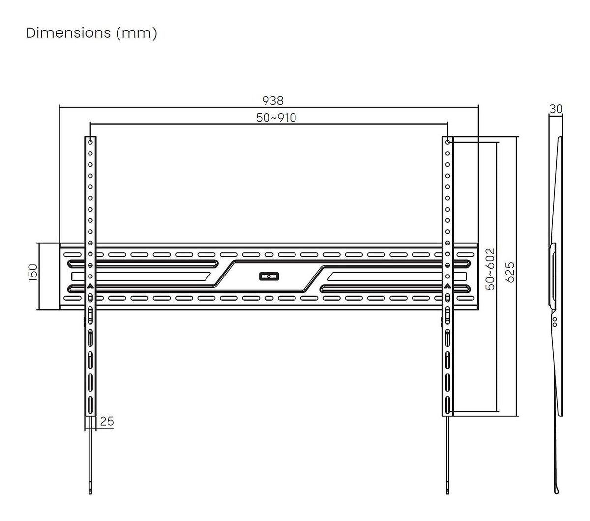 Soporte Pared AISENS 43"-100" hasta 75kg (WT100F-317)