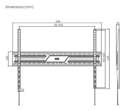 Soporte Pared AISENS 43"-100" hasta 75kg (WT100F-317)