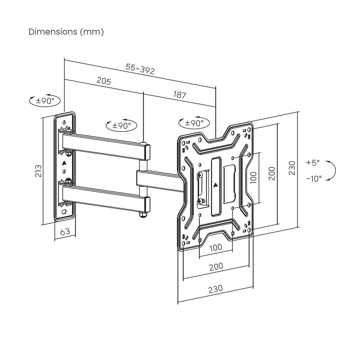 Soporte Pared AISENS 23-43" Inclina/Gira (WT43TSE-413)