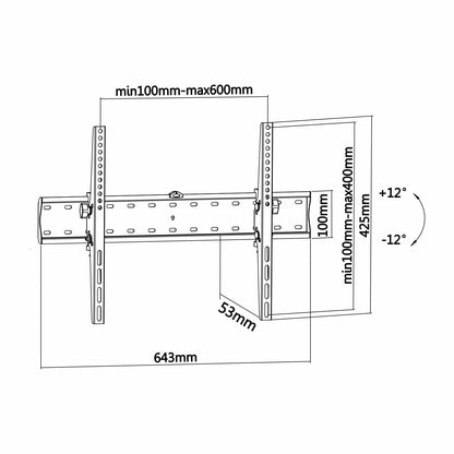 Soporte Pared AISENS 37-70" Inclinable 40Kg (WT70T-017)