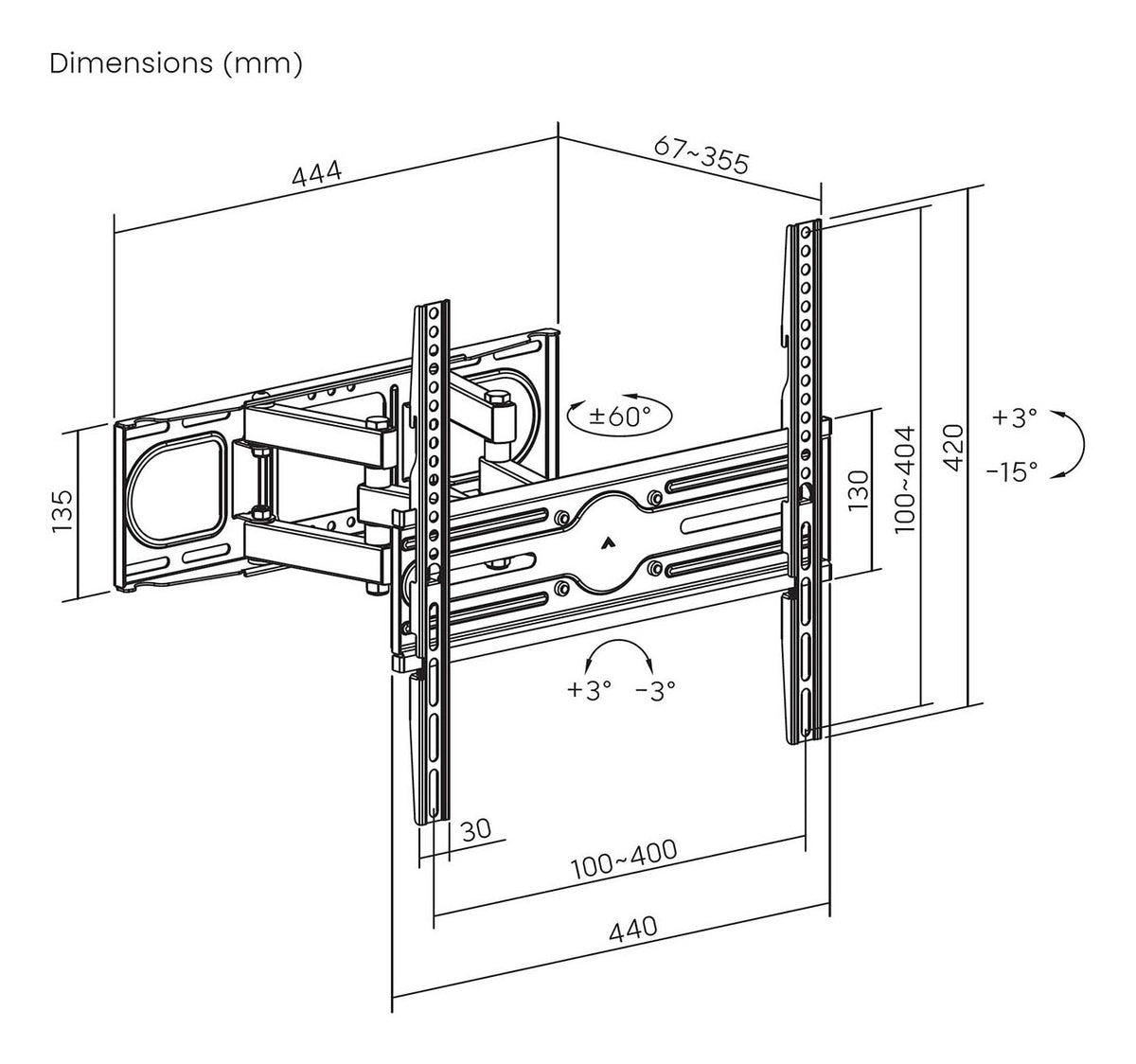 Soporte Pared AISENS 32-70" Gira/incl/Niv(WT70TSLE-325)