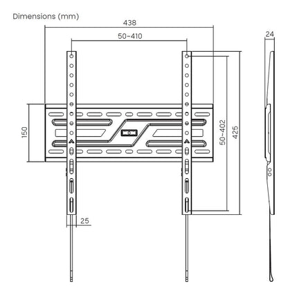 Soporte de Pared AISENS 32"-75" Negro (WT75F-309)