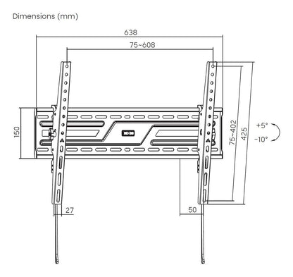 Soporte Pared AISENS 37"-86" Inclinable (WT86T-315)