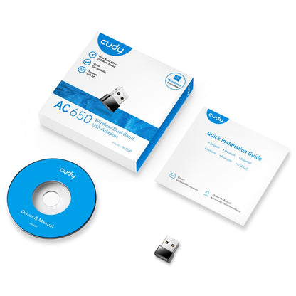 Adaptador CUDY AC650 WiFi DualBand USB 2.0 (WU650)