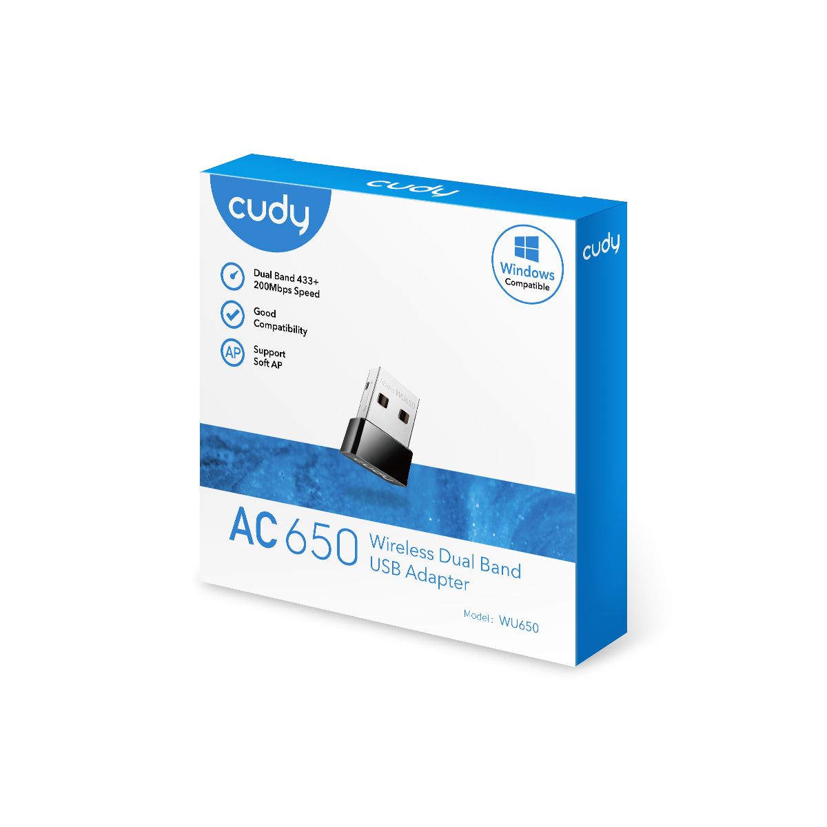 Adaptador CUDY AC650 WiFi DualBand USB 2.0 (WU650)