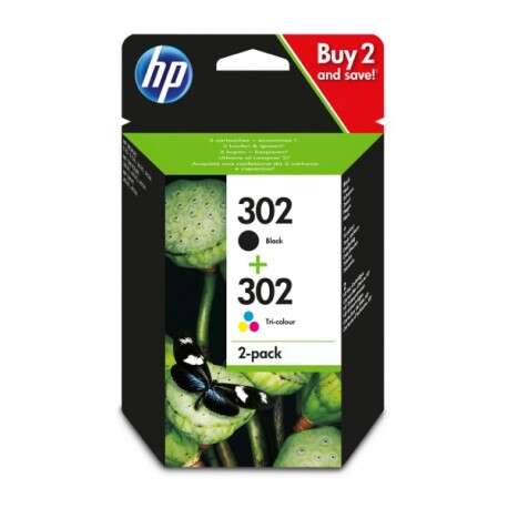 HP 302 Black + Color 2-Pack Original Ink Cartridges - X4D37AE